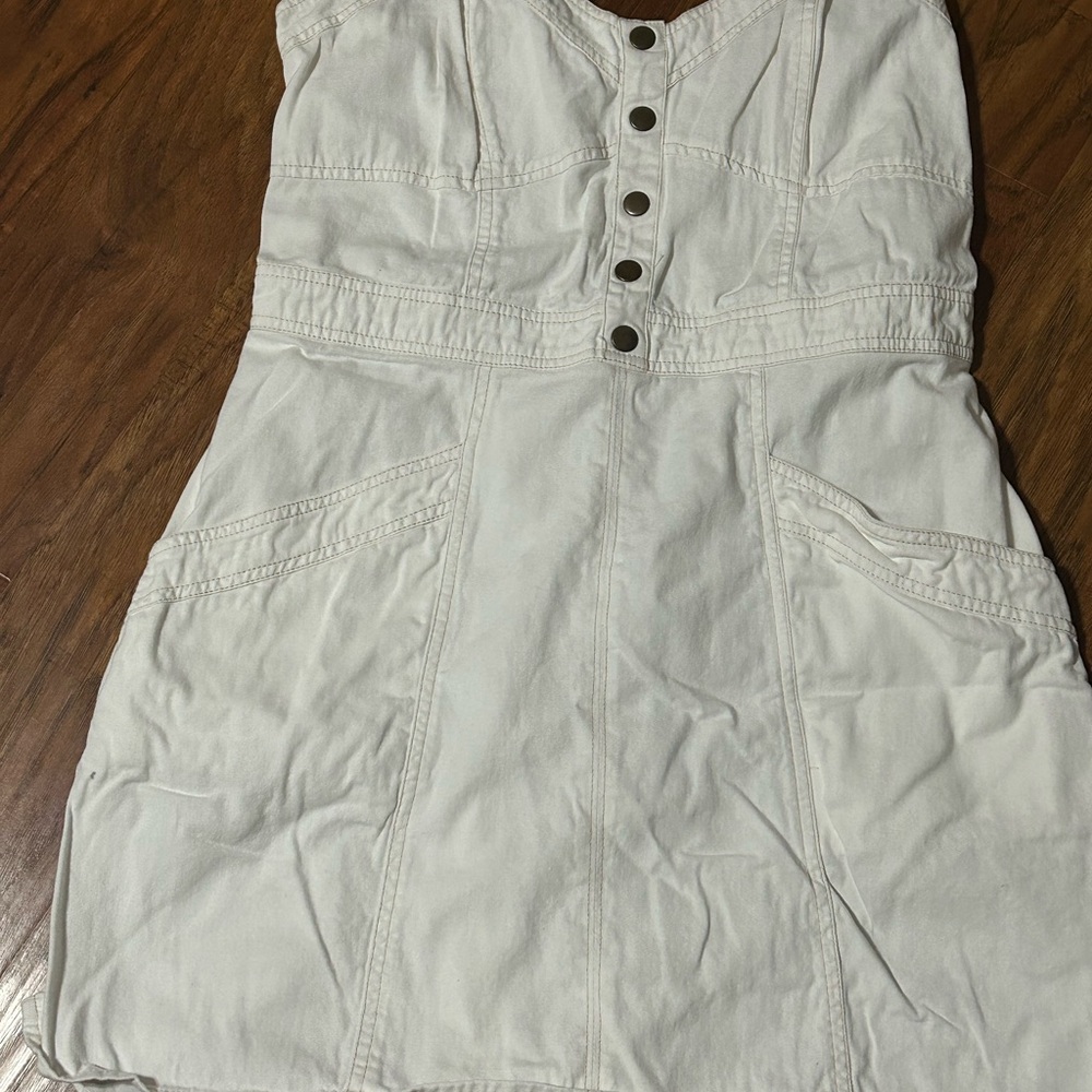 Stylish White Button-Front Dress